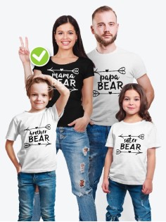 Парные футболки для всей семьи "Bear family" / Модный Фэмили Лук