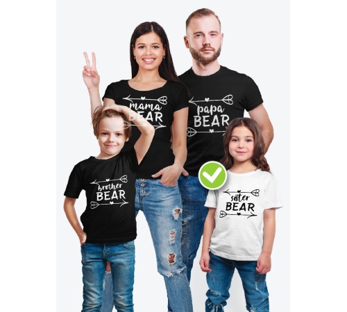 Парные футболки для всей семьи "Bear family" / Модный Фэмили Лук