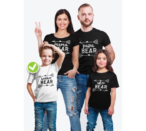 Парные футболки для всей семьи "Bear family" / Модный Фэмили Лук