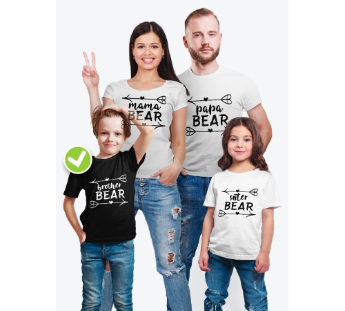 Парные футболки для всей семьи "Bear family" / Модный Фэмили Лук