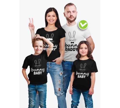 Парные футболки для всей семьи "Bunny family" / Модный Фэмили Лук