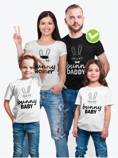 Парные футболки для всей семьи "Bunny family" / Модный Фэмили Лук