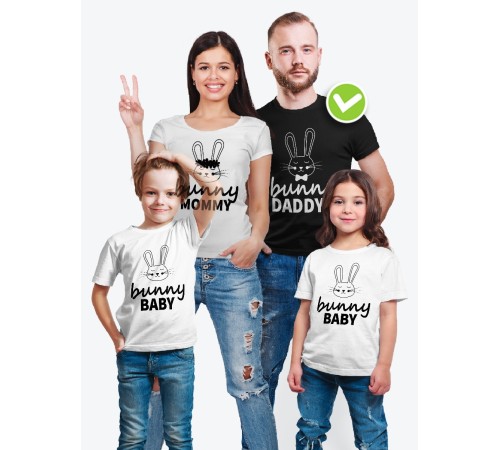 Парные футболки для всей семьи "Bunny family" / Модный Фэмили Лук