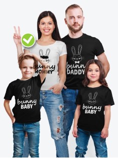 Парные футболки для всей семьи "Bunny family" / Модный Фэмили Лук