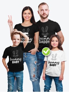 Парные футболки для всей семьи "Bunny family" / Модный Фэмили Лук
