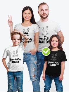 Парные футболки для всей семьи "Bunny family" / Модный Фэмили Лук