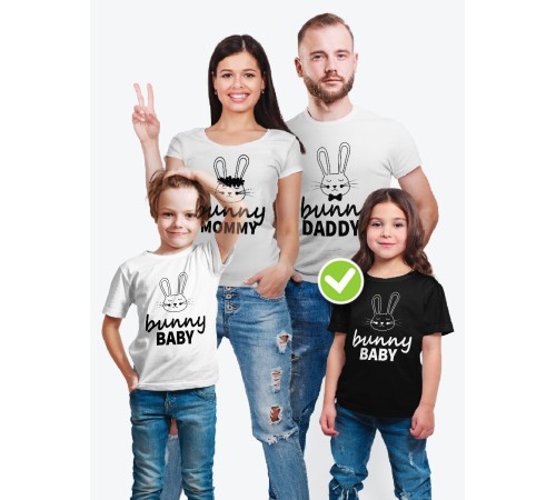 Парные футболки для всей семьи "Bunny family" / Модный Фэмили Лук