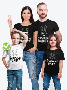 Парные футболки для всей семьи "Bunny family" / Модный Фэмили Лук