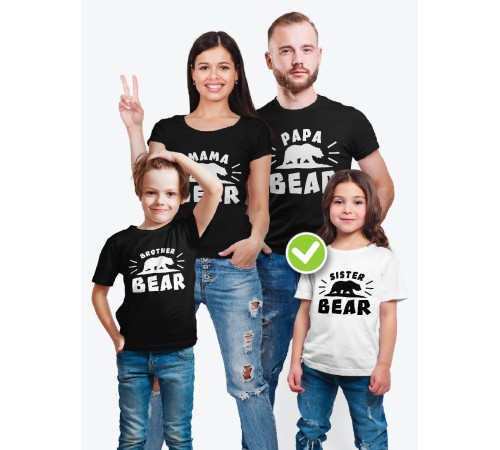Футболки для всей семьи с крутым принтом "Bear family" | Фэмили лук для семьи | Футболки Family Look