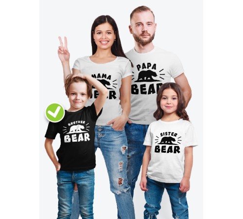Футболки для всей семьи с крутым принтом "Bear family" | Фэмили лук для семьи | Футболки Family Look