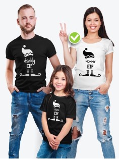 Футболки для всей семьи с крутым принтом "Elf family" | Фэмили лук для семьи | Футболки Family Look