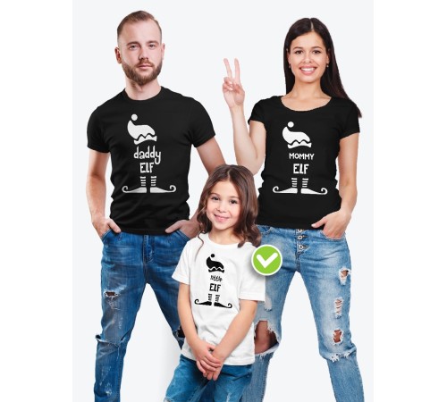 Футболки для всей семьи с крутым принтом "Elf family" | Фэмили лук для семьи | Футболки Family Look
