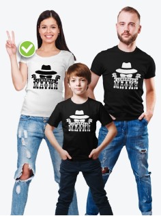 Футболки для всей семьи с крутым принтом "Семейная Мафия" | Фэмили лук для семьи | Футболки Family