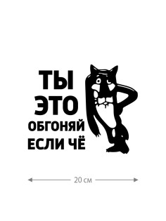 Смешная наклейка на машину или на мотоцикл | Белая (черная) наклейка для авто с прикольной надписью