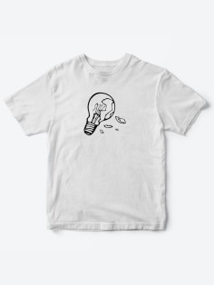 Детские футболки для мальчика и девочки с принтом Лампочка / Качественная детская одежда с надписью