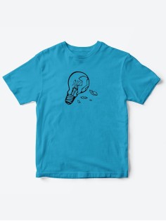 Детские футболки для мальчика и девочки с принтом Лампочка / Качественная детская одежда с надписью