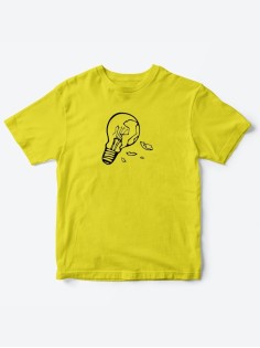 Детские футболки для мальчика и девочки с принтом Лампочка / Качественная детская одежда с надписью