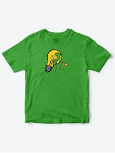 Детские футболки для мальчика и девочки с принтом Лампочка / Качественная детская одежда с надписью