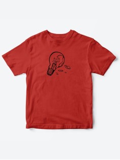 Детские футболки для мальчика и девочки с принтом Лампочка / Качественная детская одежда с надписью