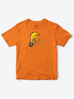 Детские футболки для мальчика и девочки с принтом Лампочка / Качественная детская одежда с надписью