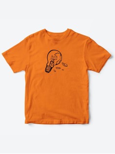 Детские футболки для мальчика и девочки с принтом Лампочка / Качественная детская одежда с надписью
