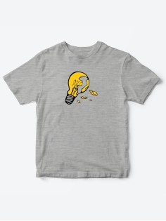 Детские футболки для мальчика и девочки с принтом Лампочка / Качественная детская одежда с надписью