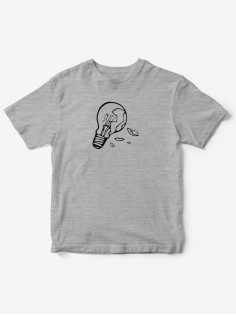 Детские футболки для мальчика и девочки с принтом Лампочка / Качественная детская одежда с надписью