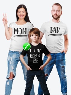 Футболки Family Look для всей семьи DAD MOM | Футболки Фэмили Лук
