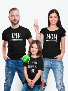 Футболки Family Look для всей семьи DAD MOM | Футболки Фэмили Лук