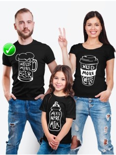 Футболка из комплекта Family Look Need more beer кружка | Футболки Фэмили Лук для всей семьи