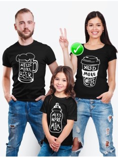 Футболка из комплекта Family Look Need more beer кружка | Футболки Фэмили Лук для всей семьи