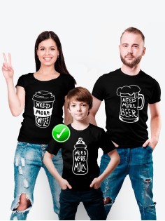 Футболка из комплекта Family Look Need more beer кружка | Футболки Фэмили Лук для всей семьи