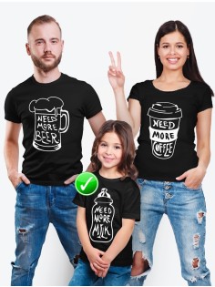 Футболка из комплекта Family Look Need more beer кружка | Футболки Фэмили Лук для всей семьи