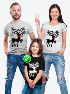 Футболка из комплекта Family Look Олень | Футболки Фэмили Лук для всей семьи в одном стиле