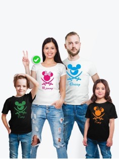 Футболки Family Look для всей семьи Пираты Микки Маус | Футболки Фэмили Лук