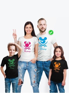 Футболки Family Look для всей семьи Пираты Микки Маус | Футболки Фэмили Лук