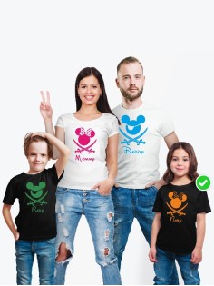 Футболки Family Look для всей семьи Пираты Микки Маус | Футболки Фэмили Лук
