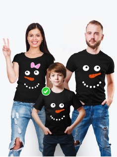 Футболка из комплекта Family Look Снеговики | Футболки Фэмили Лук для всей семьи в одном стиле