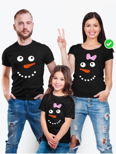 Футболка из комплекта Family Look Снеговики | Футболки Фэмили Лук для всей семьи в одном стиле.