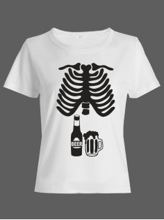 Прикольная футболка с принтом "Скелет" | Женская оригинальная и стильная футболка