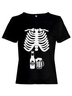 Прикольная футболка с принтом "Скелет" | Женская оригинальная и стильная футболка