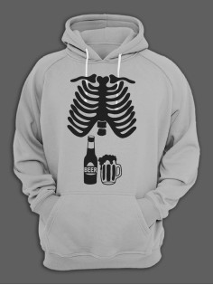 Худи мужское оверсайз с принтом скелет
