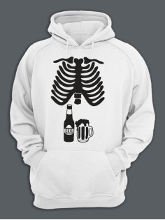 Прикольная толстовка с капюшоном с принтом "Скелет" | Женское оригинальное и стильное худи