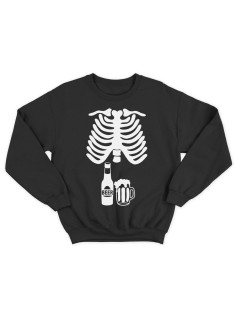 Прикольная толстовка без капюшона с принтом "Скелет" | Женский оригинальной и стильный свитшот