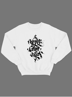 Прикольная толстовка без капюшона с принтом "Узор" | Женский оригинальной и стильный свитшот