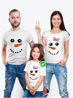 Футболка из комплекта Family Look Снеговики | Футболки Фэмили Лук для всей семьи в одном стиле.