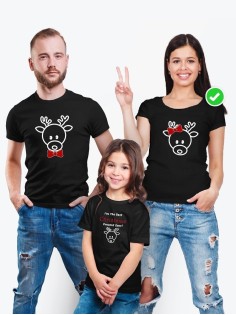 Футболки Family Look для всей семьи с принтом Рождественские олени/Фэмили Лук