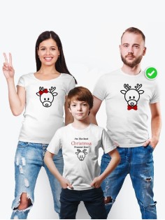 Футболки Family Look для всей семьи с принтом Олени Рождественские/Фэмили Лук
