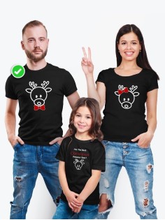 Футболки Family Look для всей семьи с принтом Олени Рождественские/Фэмили Лук