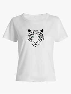 Женская футболка с крутым принтом Тигр/Прикольная со смешной надписью